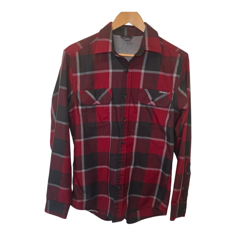 Eddie Bauer Men’s Long Sleeve Plaid Vented Button-Up Shirt Small Gorpcore Hiking